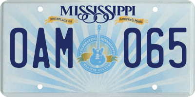 MS license plate OAM065