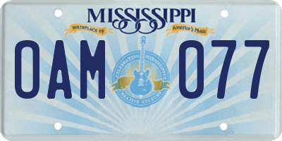 MS license plate OAM077