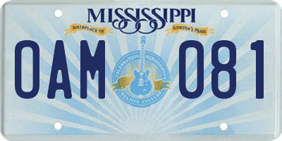 MS license plate OAM081