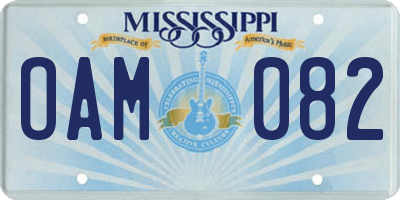 MS license plate OAM082