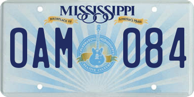 MS license plate OAM084