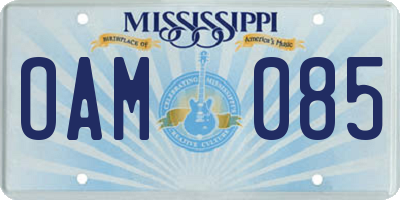 MS license plate OAM085