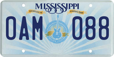 MS license plate OAM088