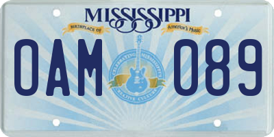 MS license plate OAM089