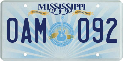 MS license plate OAM092