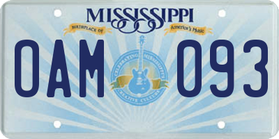 MS license plate OAM093