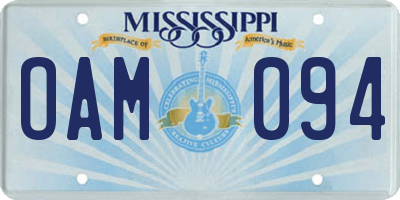 MS license plate OAM094