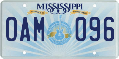 MS license plate OAM096