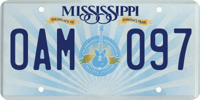 MS license plate OAM097