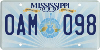 MS license plate OAM098