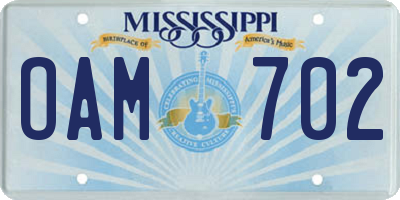 MS license plate OAM702