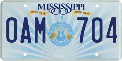 MS license plate OAM704