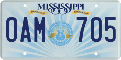 MS license plate OAM705
