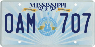 MS license plate OAM707