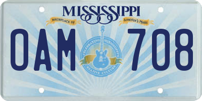 MS license plate OAM708