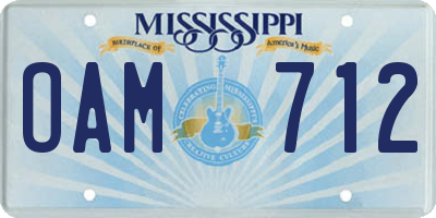 MS license plate OAM712