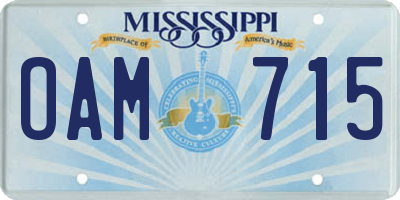 MS license plate OAM715