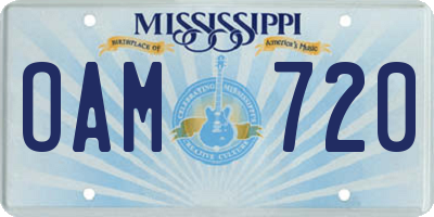 MS license plate OAM720