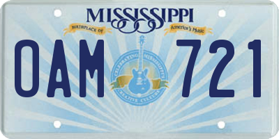 MS license plate OAM721