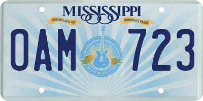 MS license plate OAM723