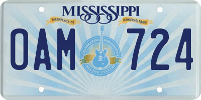 MS license plate OAM724