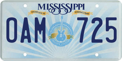 MS license plate OAM725