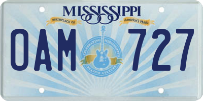 MS license plate OAM727