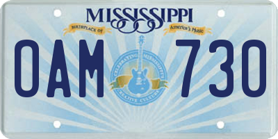 MS license plate OAM730