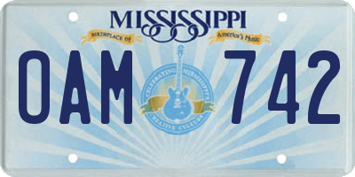 MS license plate OAM742