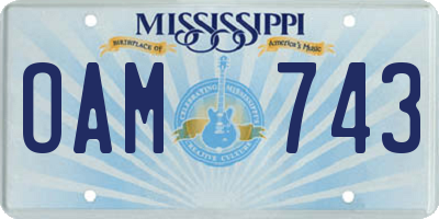 MS license plate OAM743