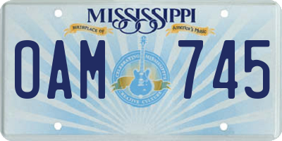 MS license plate OAM745