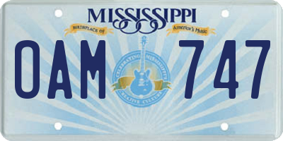 MS license plate OAM747