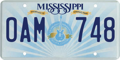 MS license plate OAM748