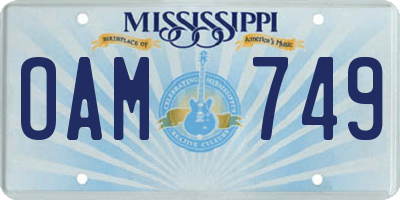 MS license plate OAM749
