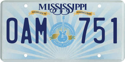 MS license plate OAM751
