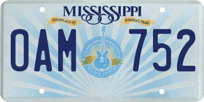 MS license plate OAM752