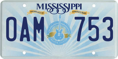 MS license plate OAM753
