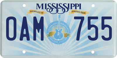 MS license plate OAM755