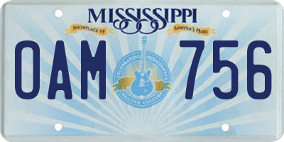 MS license plate OAM756