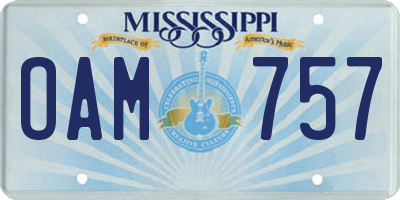MS license plate OAM757