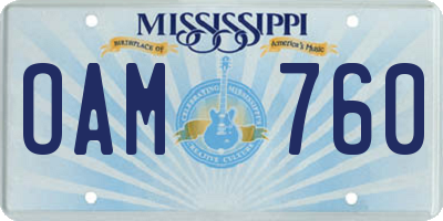 MS license plate OAM760
