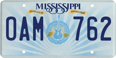 MS license plate OAM762