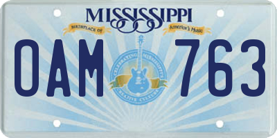 MS license plate OAM763