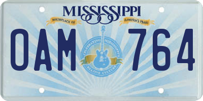 MS license plate OAM764