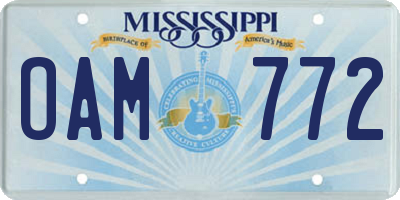 MS license plate OAM772