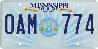 MS license plate OAM774