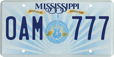 MS license plate OAM777