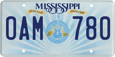 MS license plate OAM780