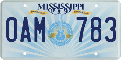 MS license plate OAM783