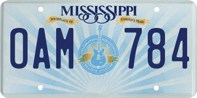MS license plate OAM784